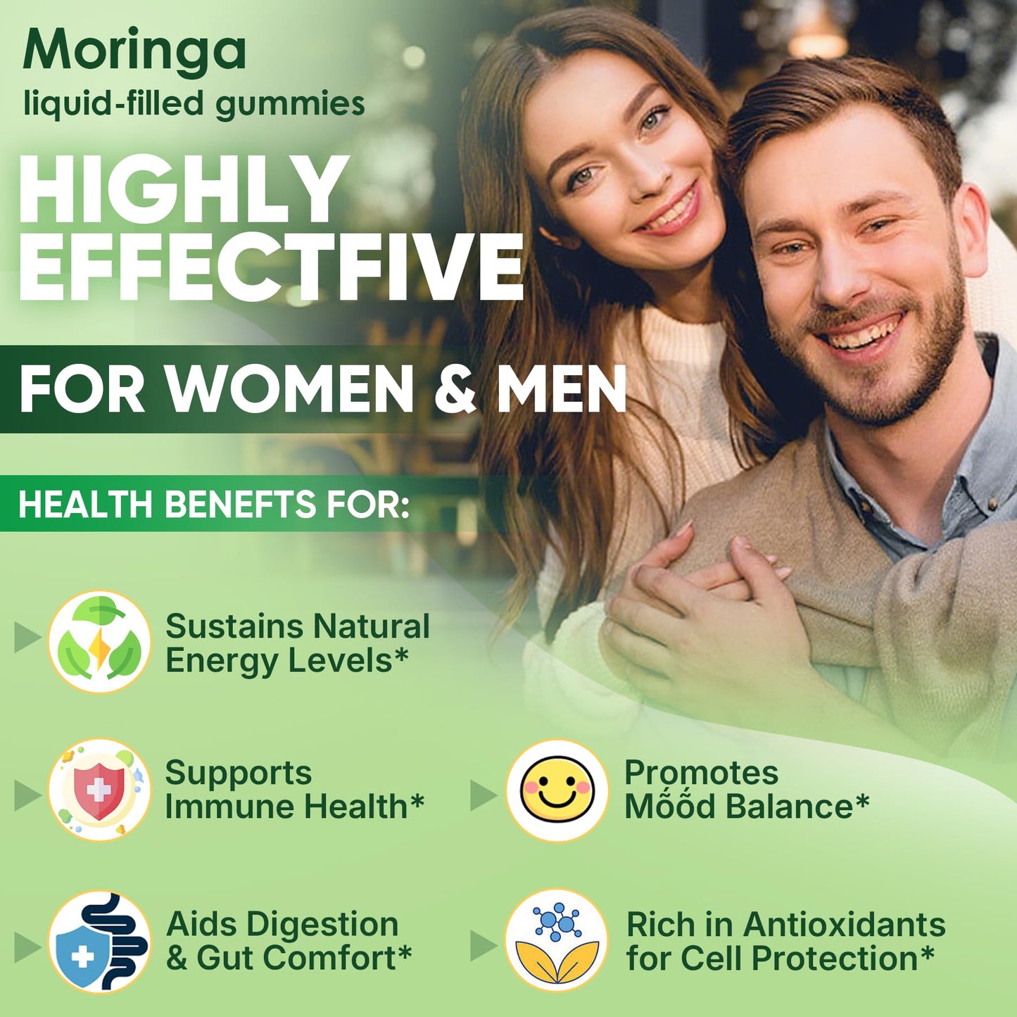 Moringa Gummies 1000mg Sugar-Free 13-in-1 | 60ct | USA Made
