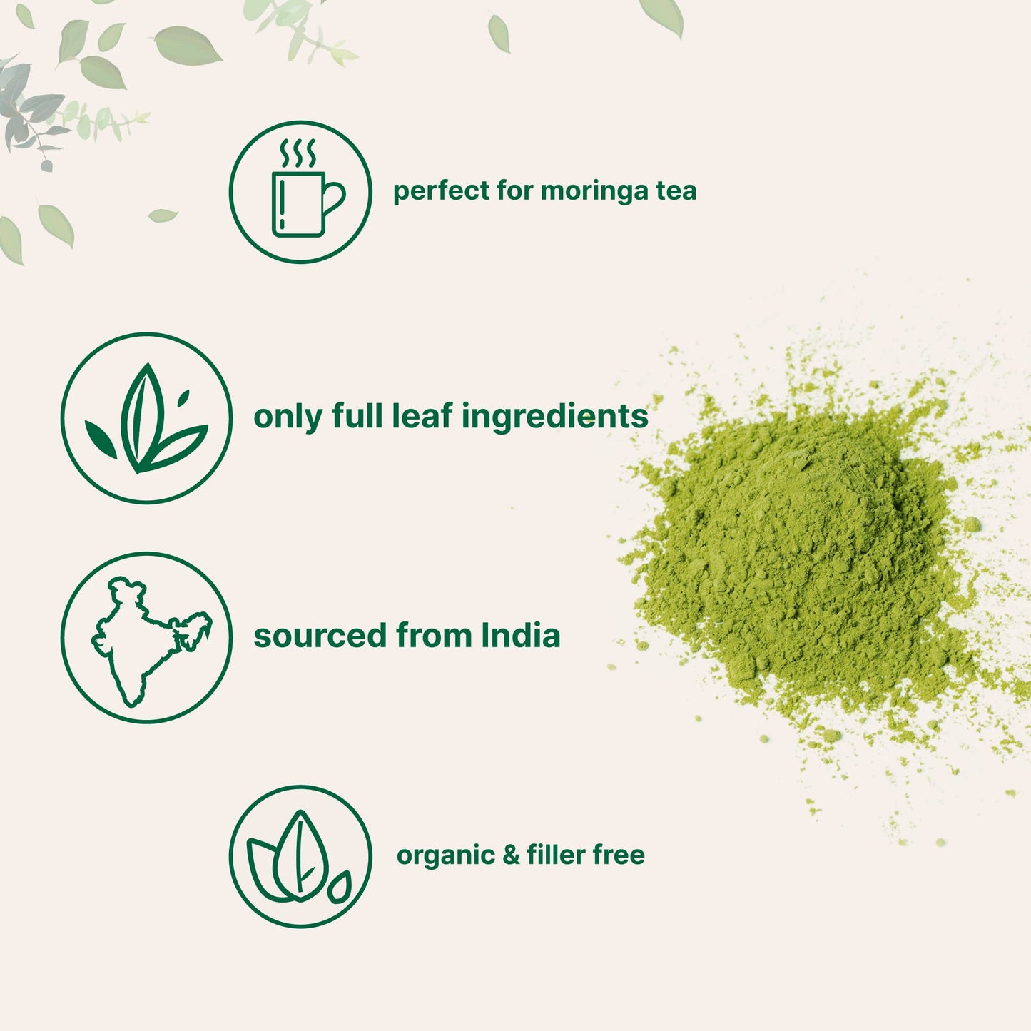 Organic Moringa Oleifera Leaf Powder 2lb | India Grown | Vegan Superfood