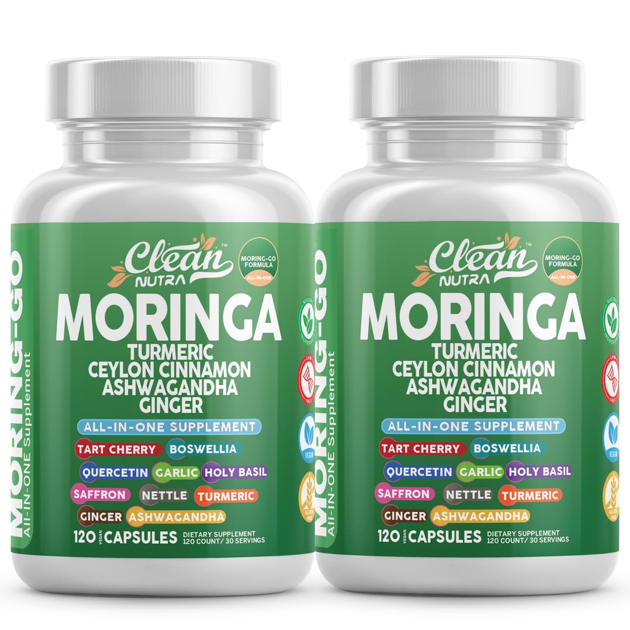 Clean Nutra Moring-Go Moringa & Turmeric Capsules 13-in-1