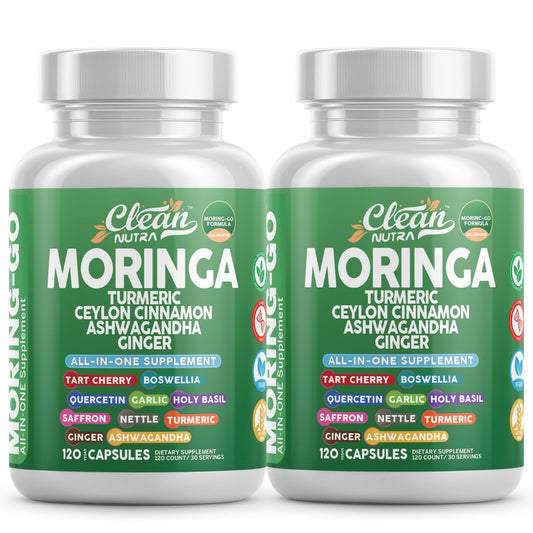Clean Nutra Moring-Go Moringa & Turmeric Capsules 13-in-1