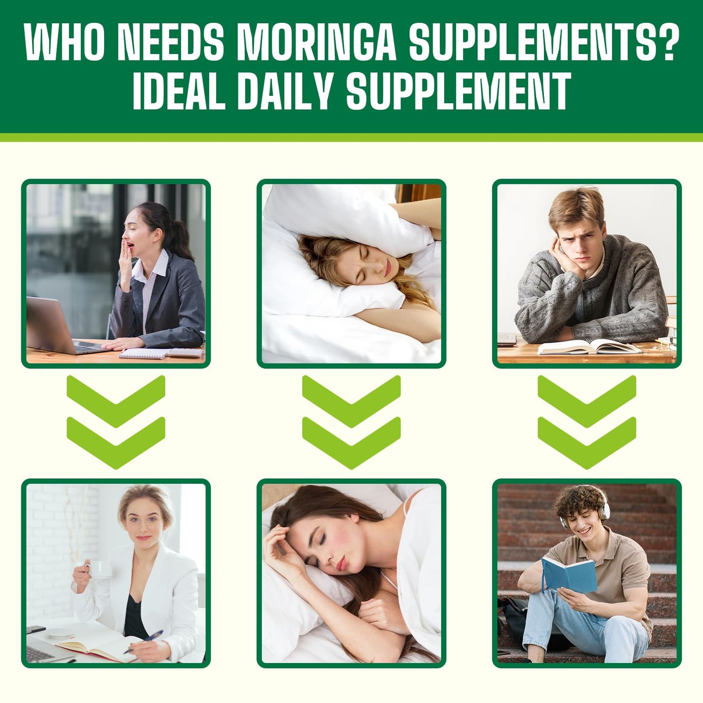 Organic Moringa Powder 2000mg 18-in-1 Green Superfood | 60 Servings