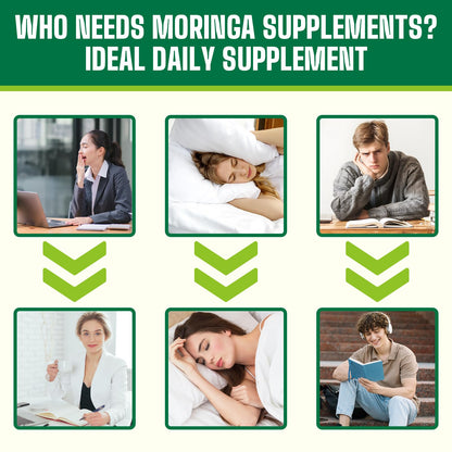 Organic Moringa Powder 2000mg 18-in-1 Green Superfood | 60 Servings
