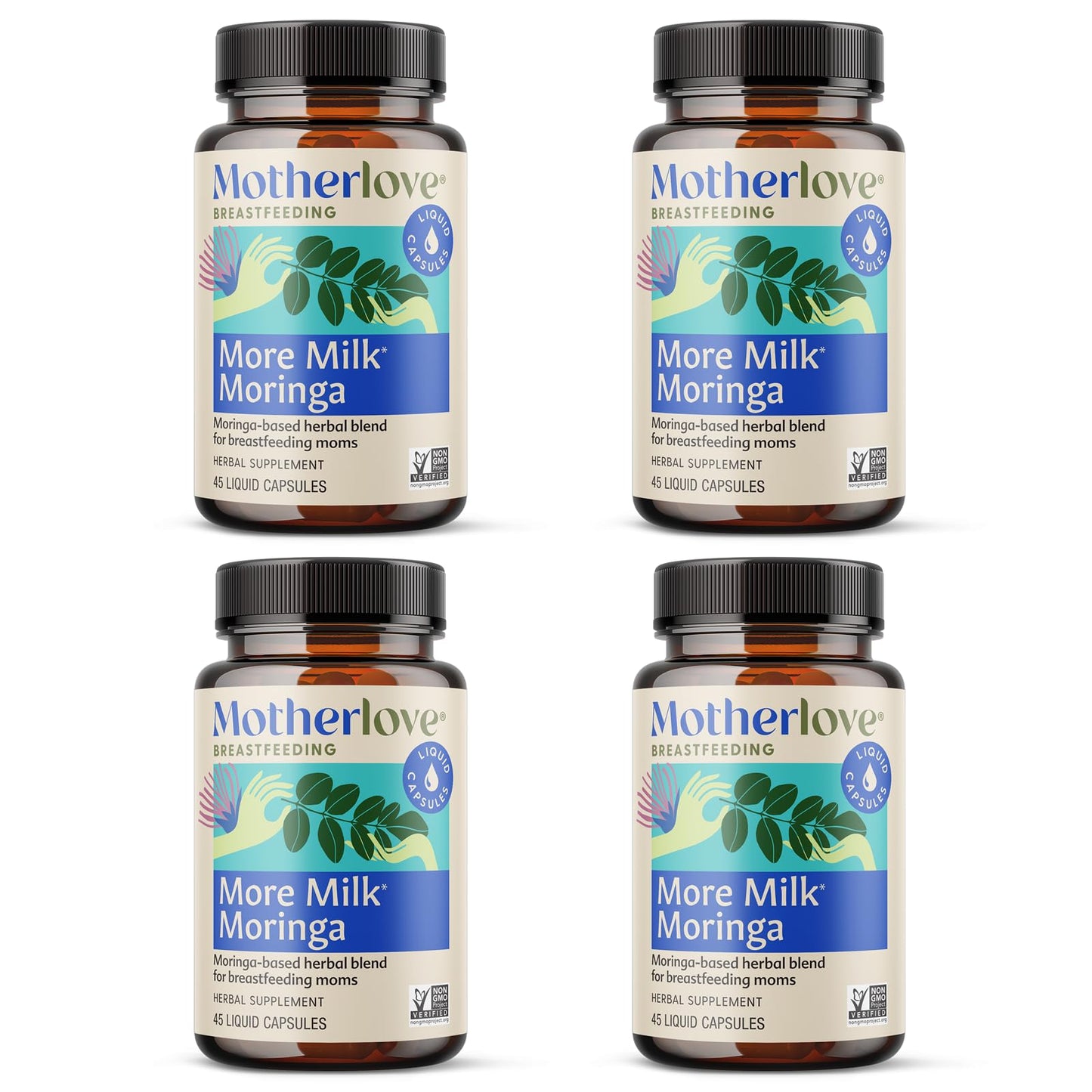 Motherlove More Milk Moringa Lactation Capsules 180ct | Fenugreek-Free