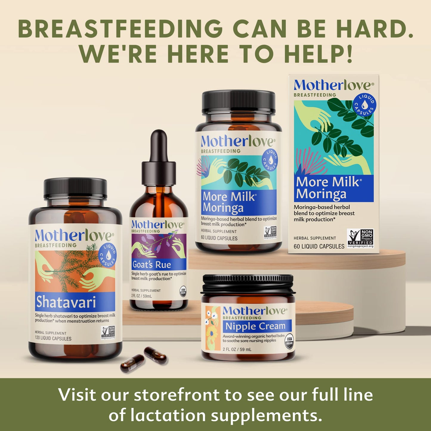 Motherlove More Milk Moringa Lactation Supplement | Fenugreek-Free Vegan