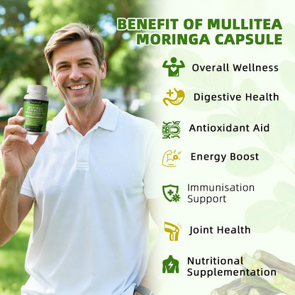 Mulittea Moringa Capsules 1000mg 7-in-1 | 2-Pack 120 Vegan Capsules