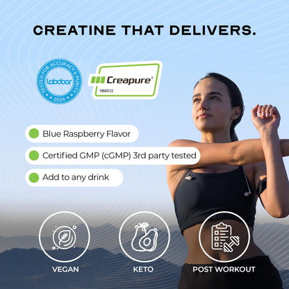 Muscle Feast Creapure Creatine – Blue Raspberry 300g