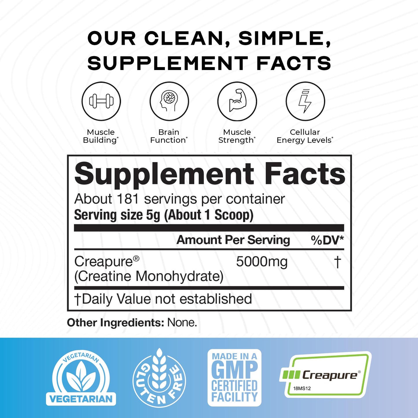 Muscle Feast Creapure Creatine Unflavored – 2lb