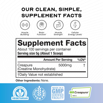 Muscle Feast Creapure Creatine Monohydrate – Unflavored 500g