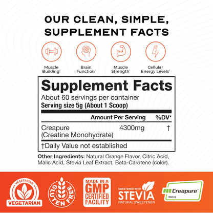 Muscle Feast Creapure Creatine – Orange 300g