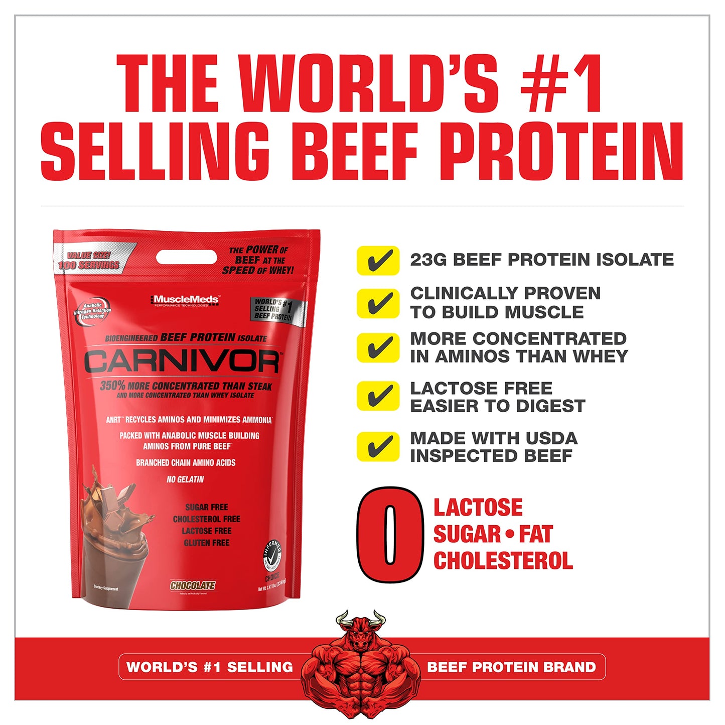MuscleMeds Carnivor Beef Protein Isolate – Chocolate | 7.47lb
