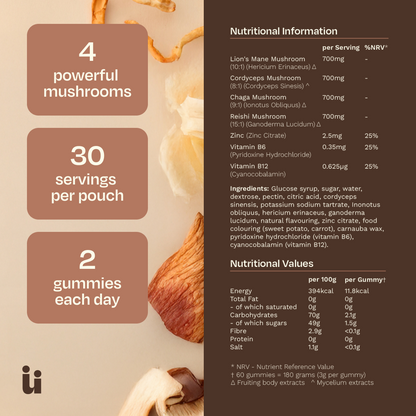 Feel Güd Mushroom Gummies — Lion’s Mane, Cordyceps, Chaga & Reishi