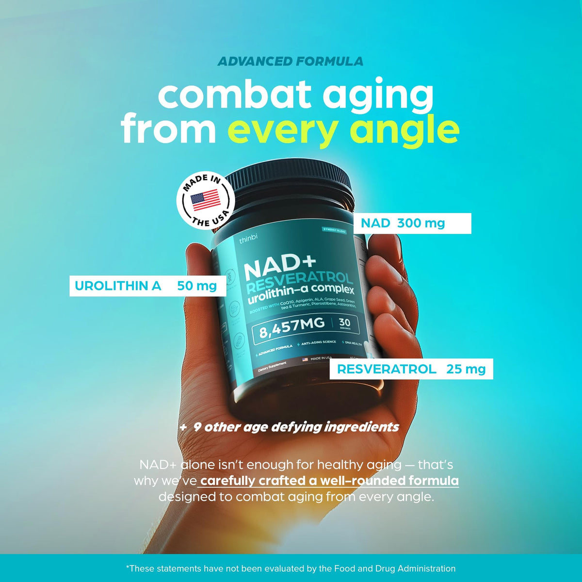 NAD Supplement 8457mg – Extra Strength NMN Liposomal + Green Tea for Women & Men - Calm Era