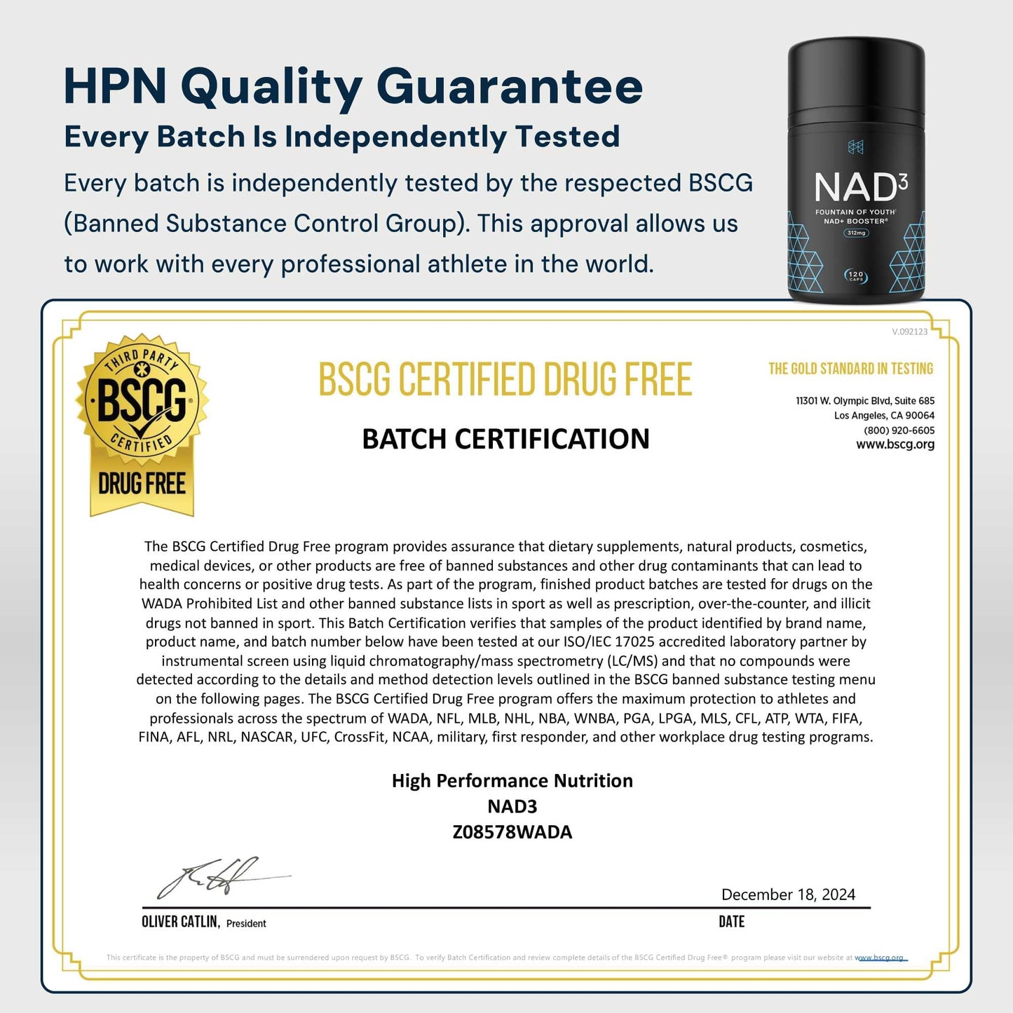 HPN NAD3 Clinical NAD+ Booster 120ct 60-Day Supply