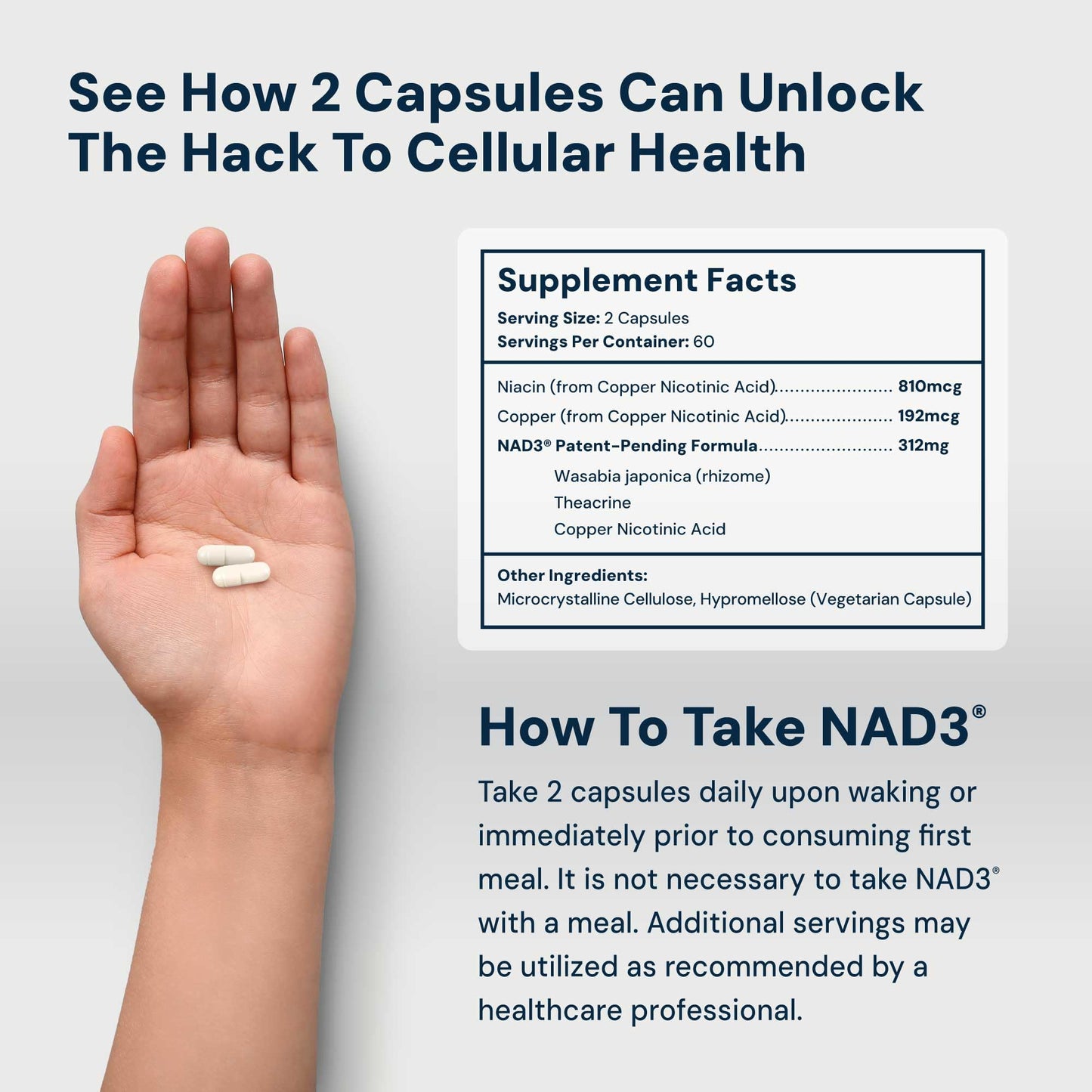 HPN NAD3 Clinical NAD+ Booster 120ct 60-Day Supply