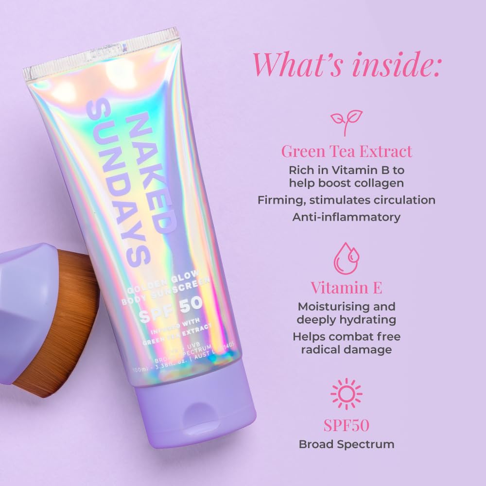 Naked Sundays SPF50 Golden Glow Body Sunscreen — 100ml