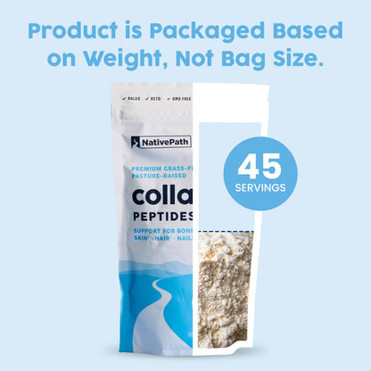 NativePath Collagen Peptides Protein – Hydrolyzed Type 1 & 3 Collagen Powder for Skin, Hair & Nails – 15.9 oz (45 Servings)