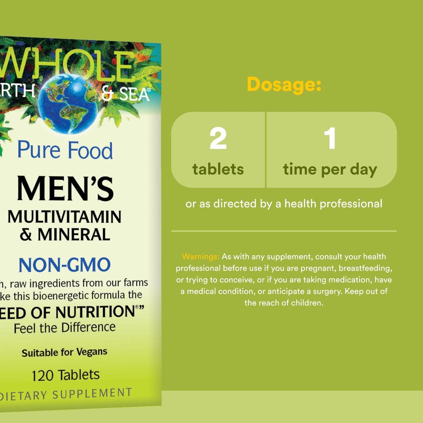 Natural Factors Whole Earth & Sea Men’s Multivitamin — 120 Tablets