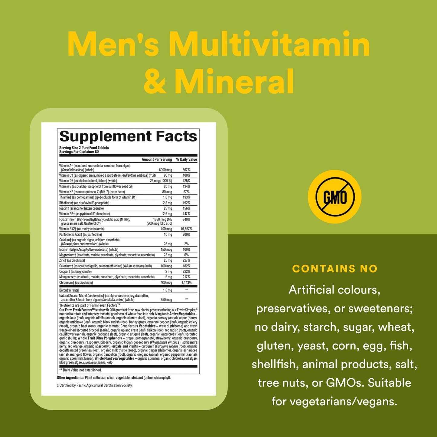 Natural Factors Whole Earth & Sea Men’s Multivitamin — 120 Tablets