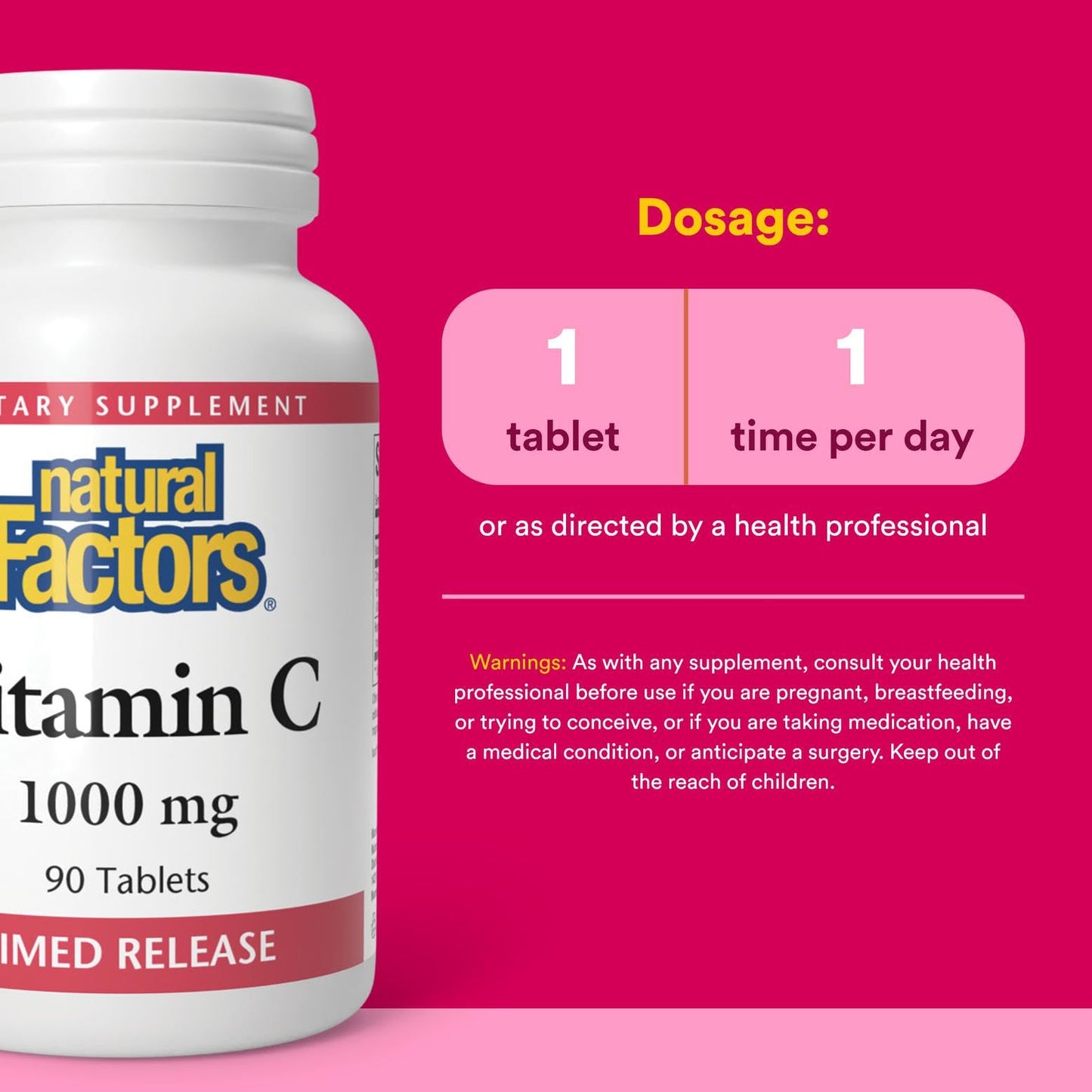 Natural Factors Vitamin C 1000mg Time Release — 90 Tablets
