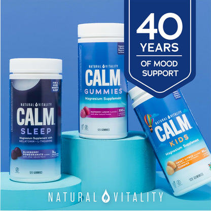 Natural Vitality CALM Kids Magnesium Gummies – Stress Relief & Sleep | 120 Gummies