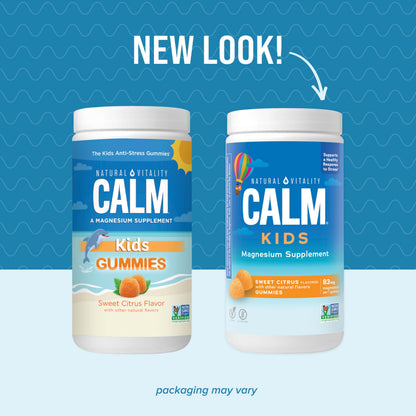Natural Vitality CALM Kids Magnesium Gummies – Stress Relief & Sleep | 120 Gummies