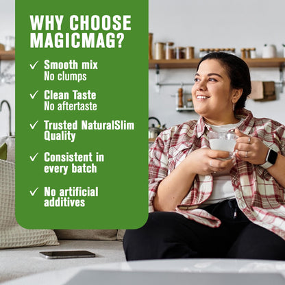 NaturalSlim MagicMag Pure Magnesium Citrate Powder – Raspberry Lemon Drink Mix (8oz, 3 Pack)