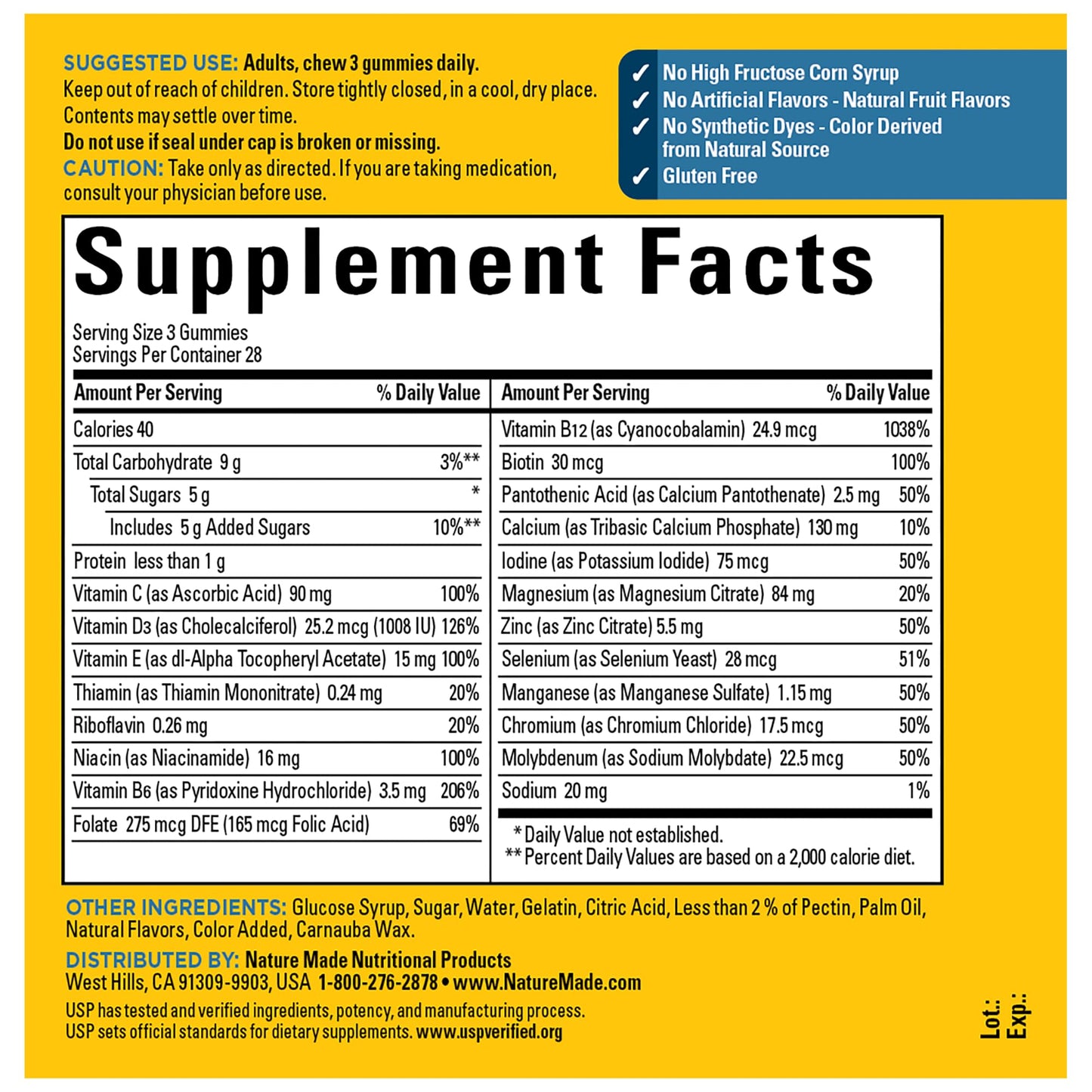 Nature Made Advanced Multivitamin Gummies 50+ for Him — 84 Count