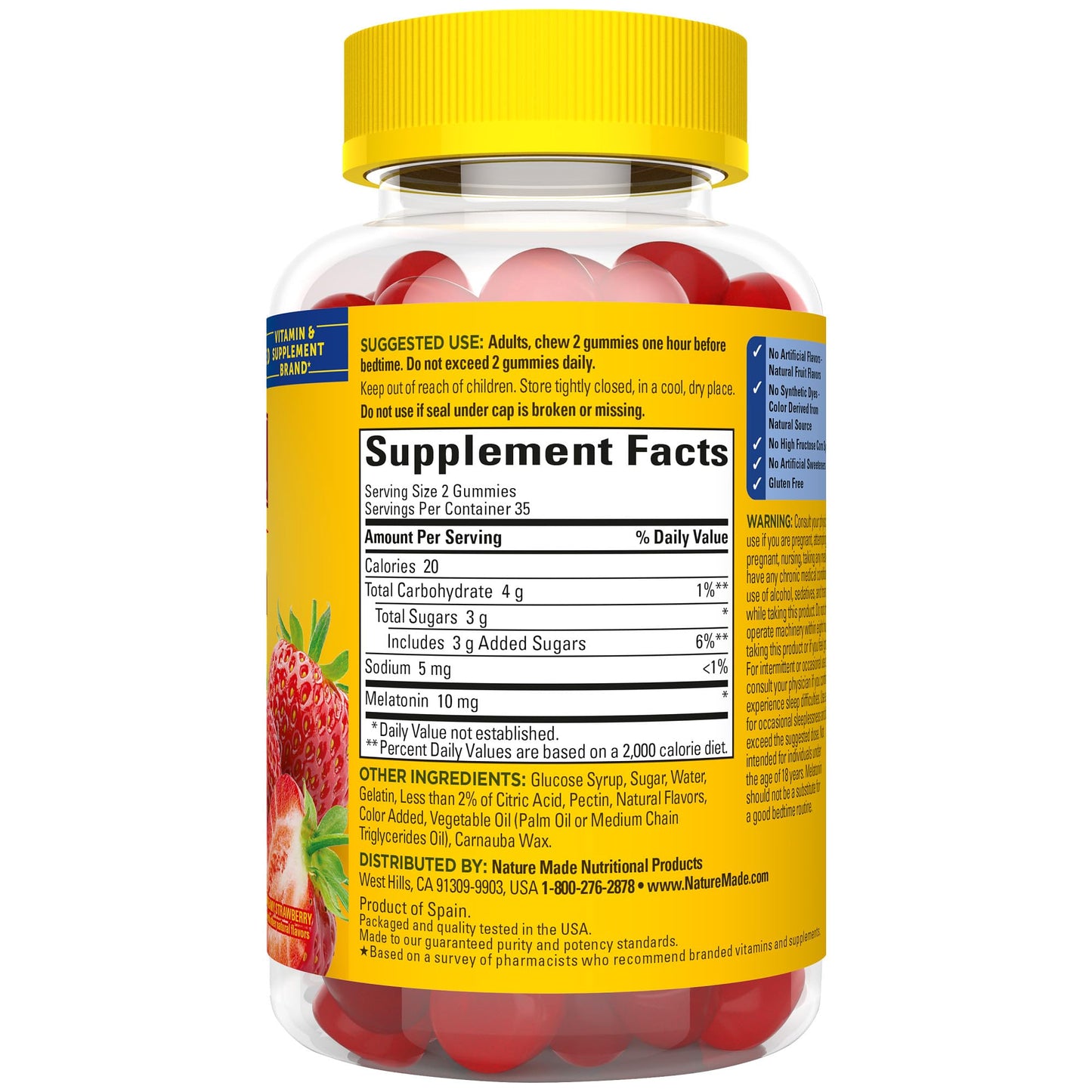 Nature Made Melatonin Gummies 10mg — Maximum Strength, 70 Count