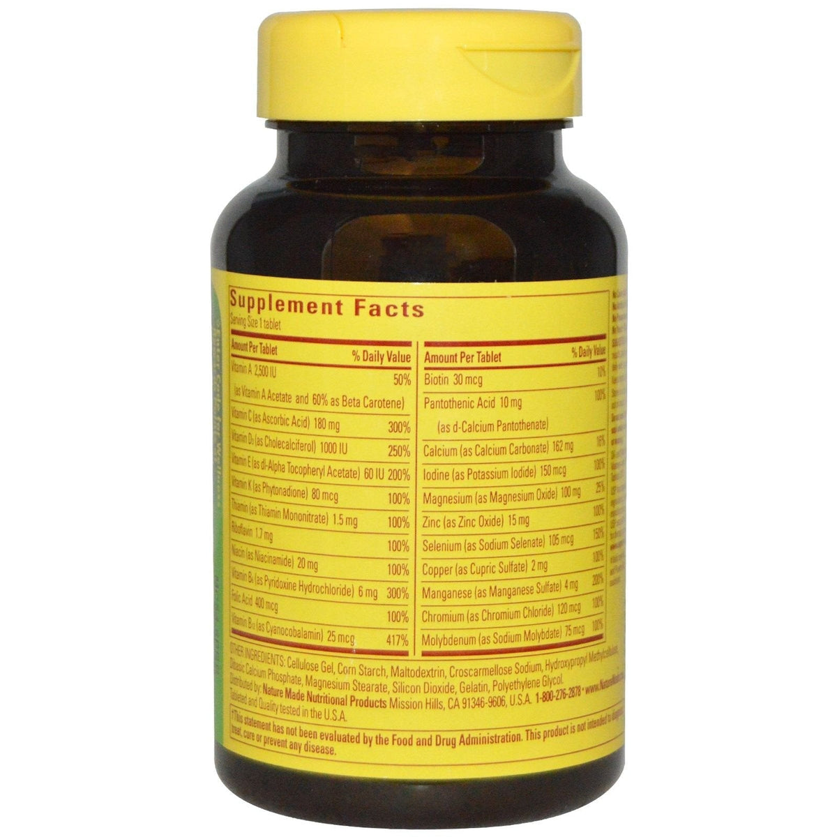Nature Made Multi for Him 50+ – 90 Tablets per Bottle x 4 Pack | Iron-Free - Calm Era