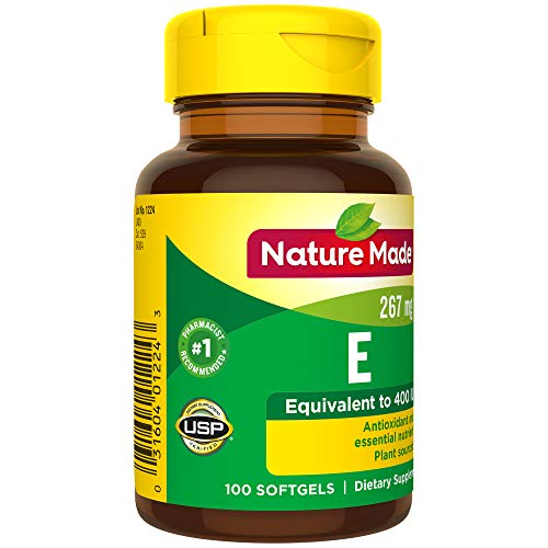 Nature Made Plant Sourced Vitamin E 267 mg (400 IU) d-Alpha Softgels – 3-Pack, 100 Softgels Each