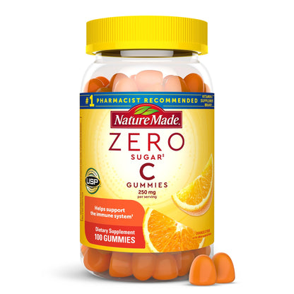 Nature Made Zero Sugar Vitamin C Gummies 250mg — 100 Count