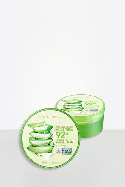 Nature Republic Aloe Gel 92% — Soothing & Hydrating, 10.56fl oz