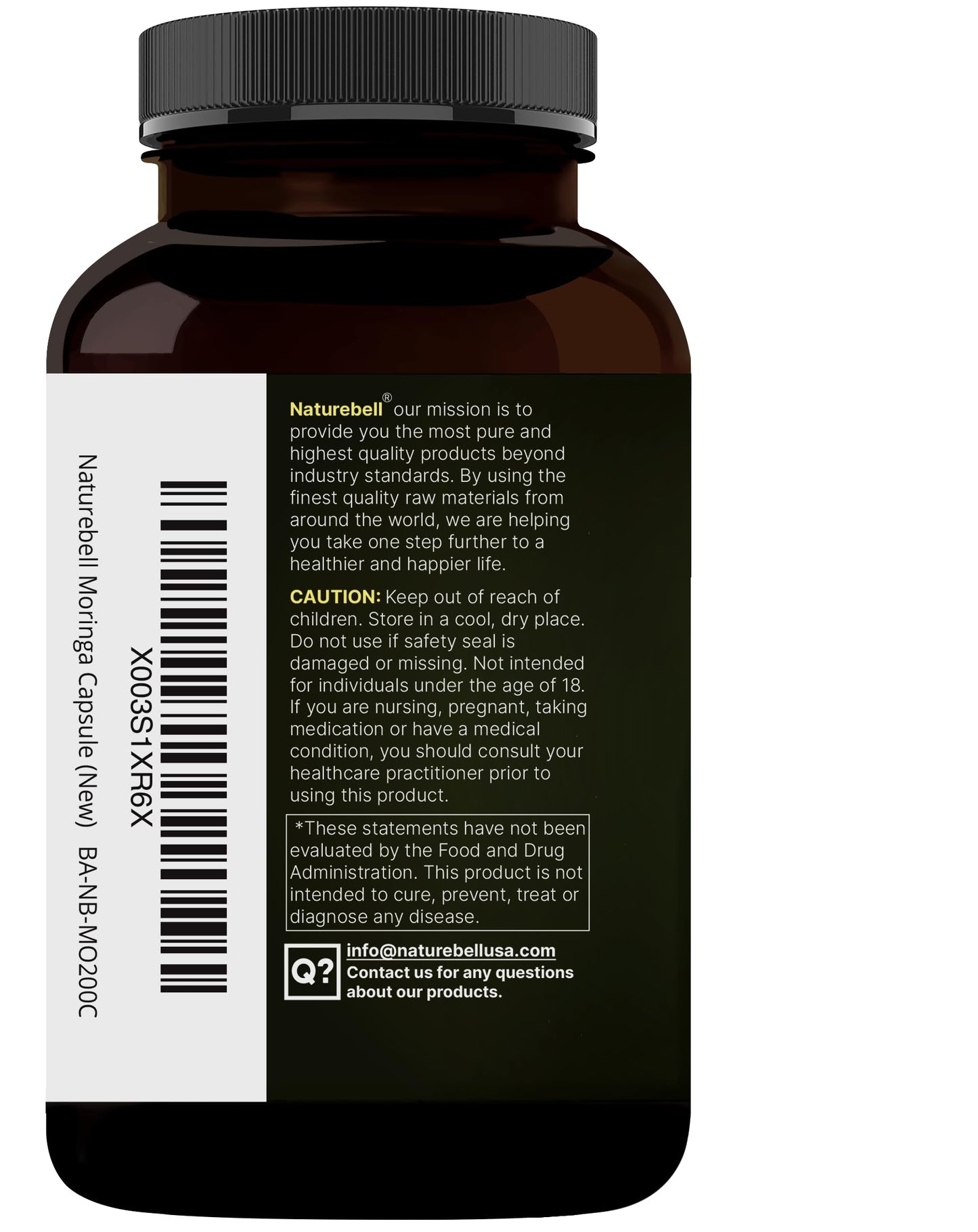 NatureBell Pure Moringa Capsules 800mg | 240ct 4-Month Supply
