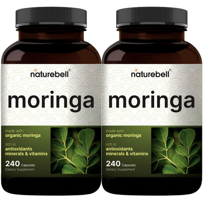 NatureBell Pure Moringa Capsules 8000mg | 2-Pack 480ct 8-Month Supply