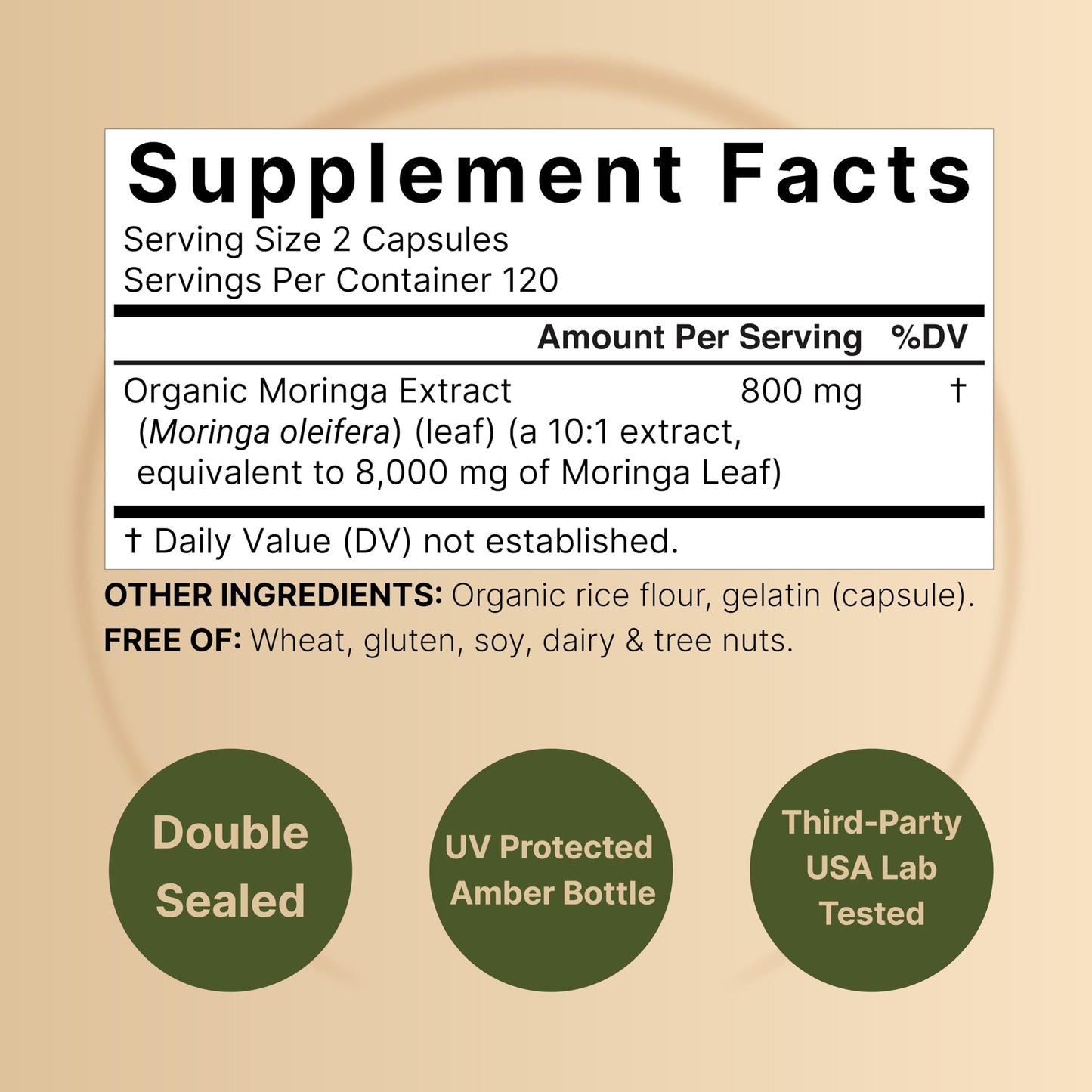 NatureBell Pure Moringa Capsules 8000mg | 2-Pack 480ct 8-Month Supply