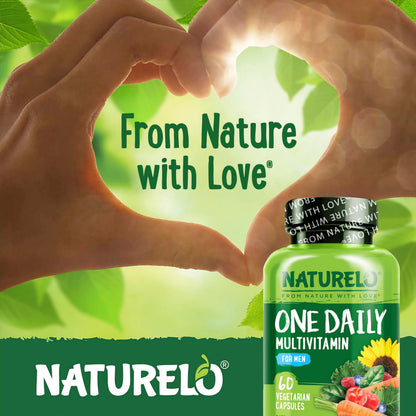 NATURELO Men’s Multivitamin – One Daily with Whole Food Vitamins & Minerals | 60 Capsules