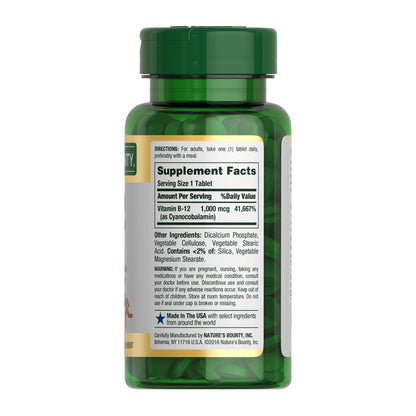Nature’s Bounty Vitamin B12 1000 mcg, 200 Tablets