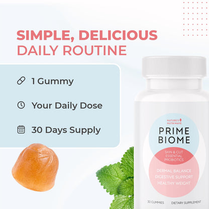 Nature's NutriWave PrimeBiome Probiotic Gummies – 6-Month Supply | 30 Gummies - Calm Era