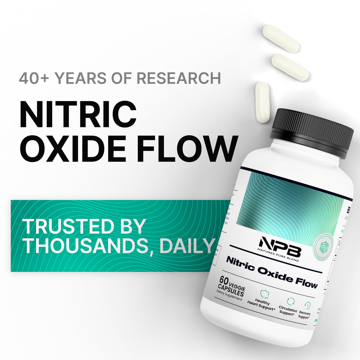 Nature's Pure Blend Nitric Oxide for Men – L-Arginine & L-Citrulline, Circulation & Endurance - Calm Era