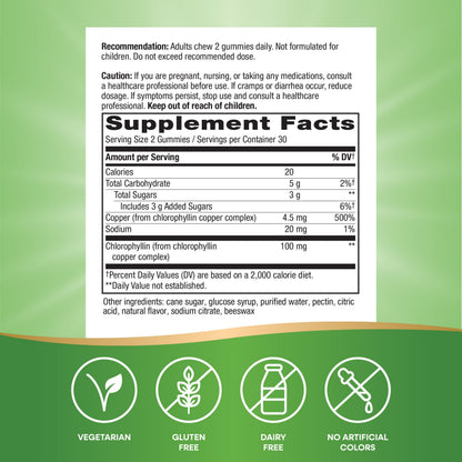 Nature’s Way Chlorofresh Chlorophyll Gummies — Orchard Fruit, 60 Count