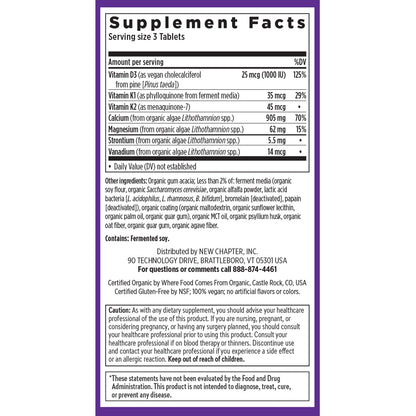 New Chapter Calcium Supplement – Organic Plant Calcium + D3/K2, 60 Count