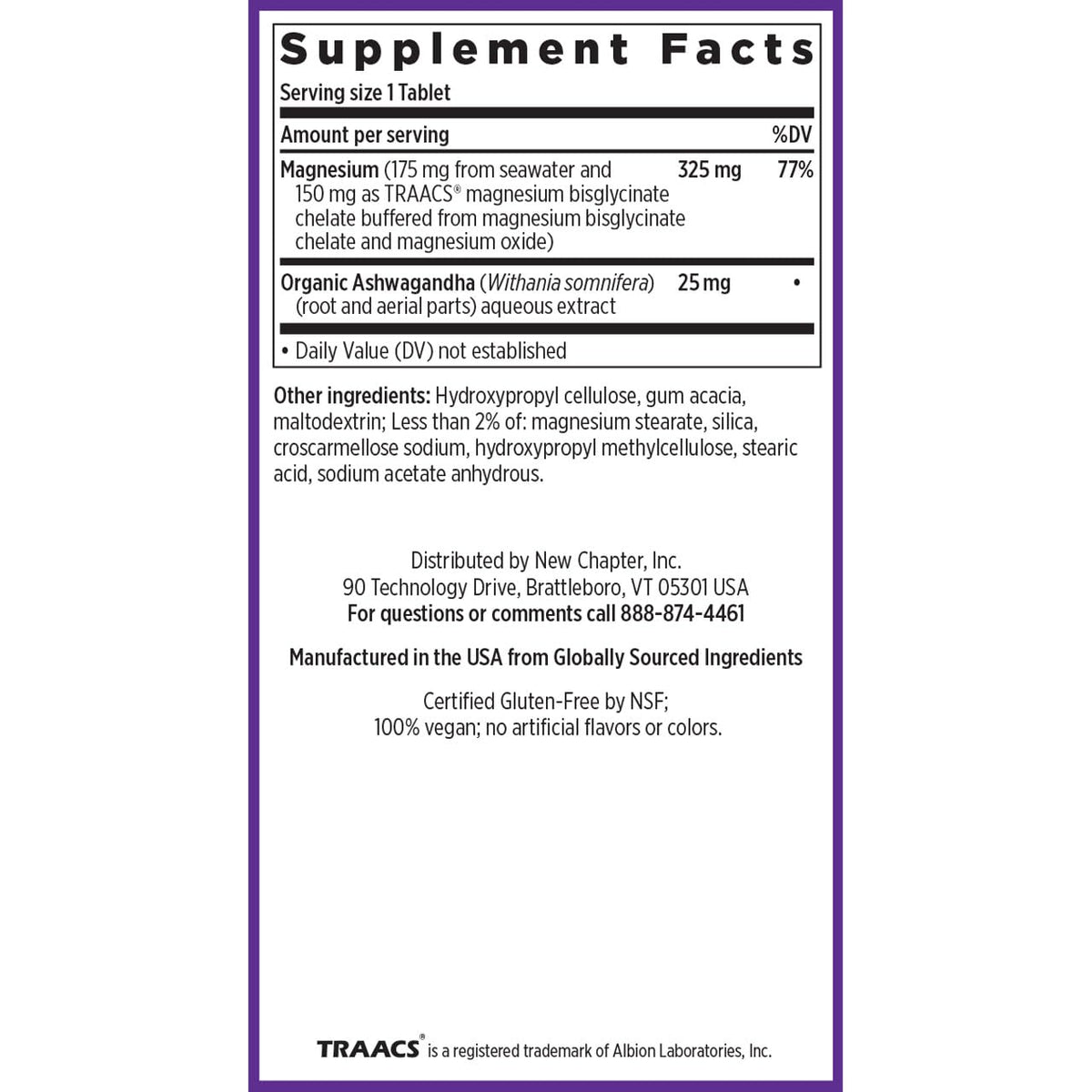 New Chapter Magnesium + Ashwagandha Supplement - 325 mg, 60 ct, 2-Month Supply | 2.5x Absorption - Calm Era