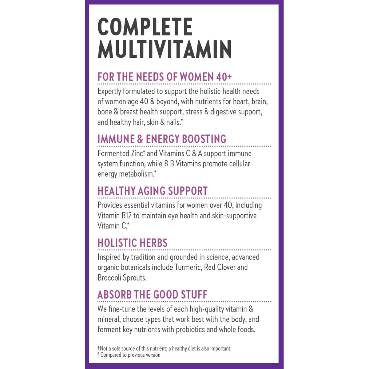 New Chapter Women’s 40+ Multivitamin – One Daily, Fermented Nutrients, Gentle on Empty Stomach - Calm Era