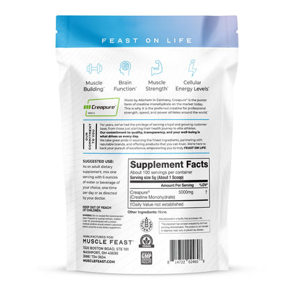 Muscle Feast Creapure Creatine Monohydrate – Unflavored 500g