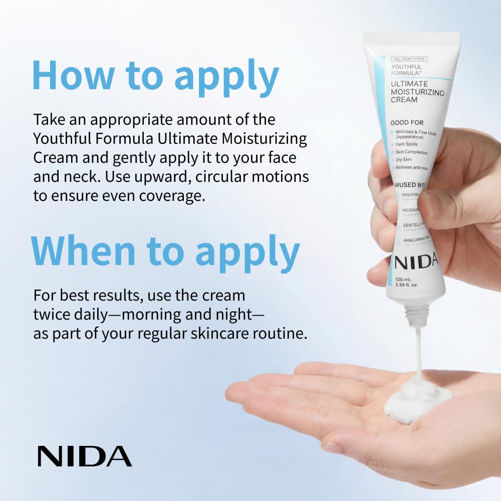 NIDA Youthful Formula Moisturizing Cream – Centella, Hyaluronic Acid, Niacinamide & Collagen