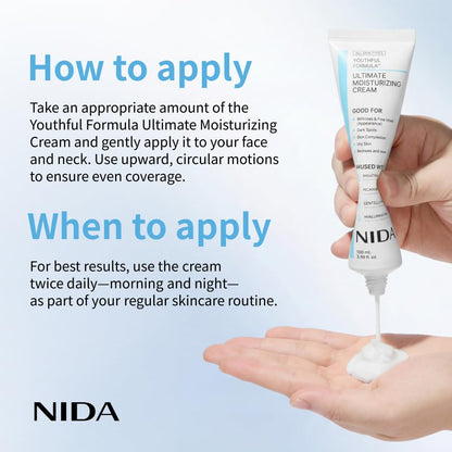 NIDA Youthful Formula Moisturizing Cream – Centella, Hyaluronic Acid, Niacinamide & Collagen