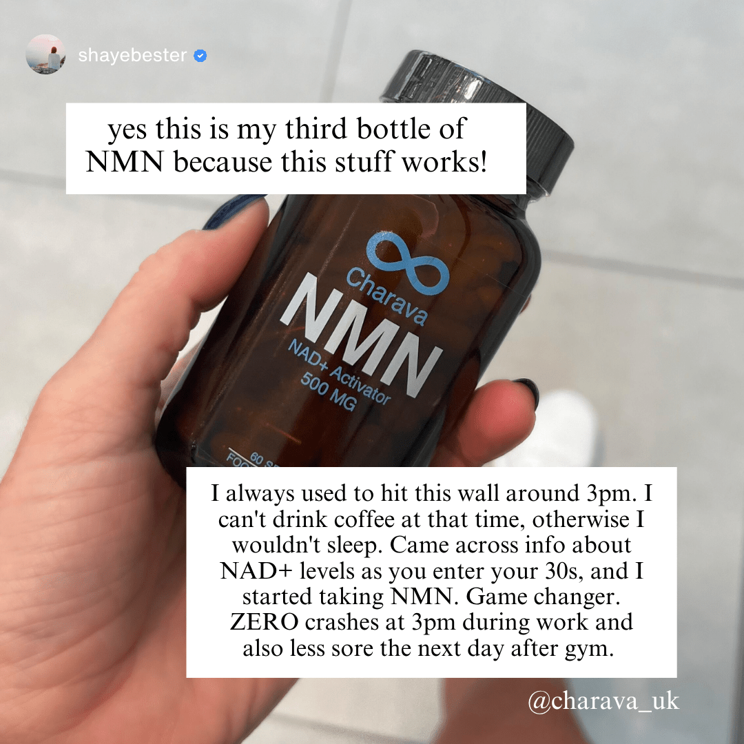 Charava NMN 500mg Capsules — Award-Winning NAD+ Booster