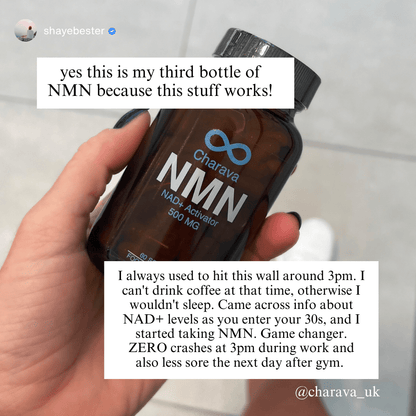 Charava NMN 500mg Capsules — Award-Winning NAD+ Booster