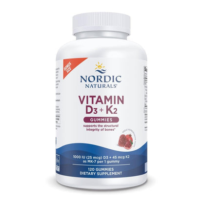 Nordic Naturals Vitamin D3 + K2 Gummies – Pomegranate | 120 Gummies