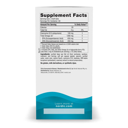 Nordic Naturals Ultimate Omega + CoQ10 Lemon 120 Soft Gels
